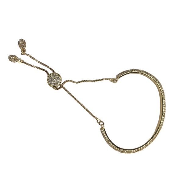 Swarovski Elements Crystal Adjustable Gold Tone Bracelet - Picture 2 of 4